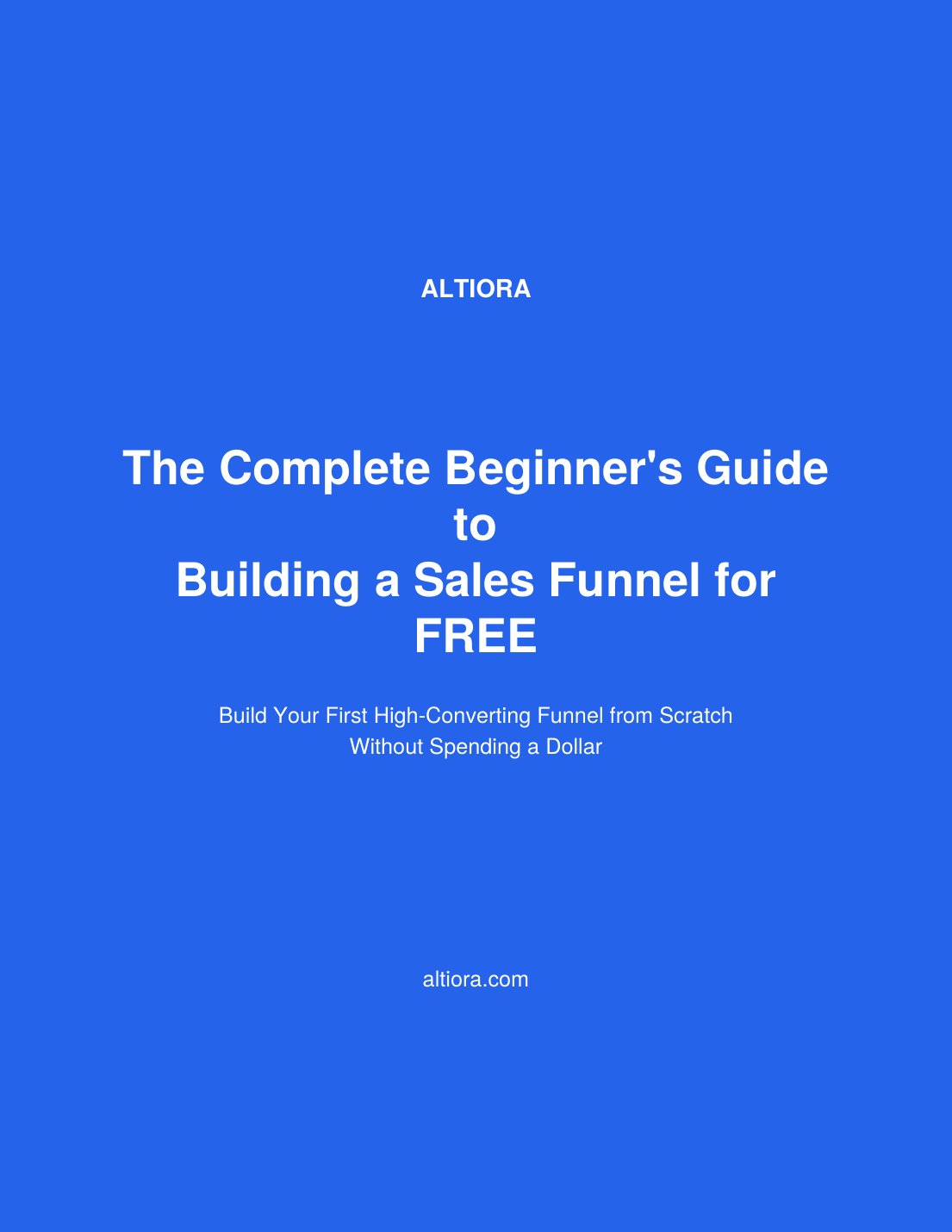 Preview page from The Complete Beginner's Guide to Building a Sales Funnel for FREE