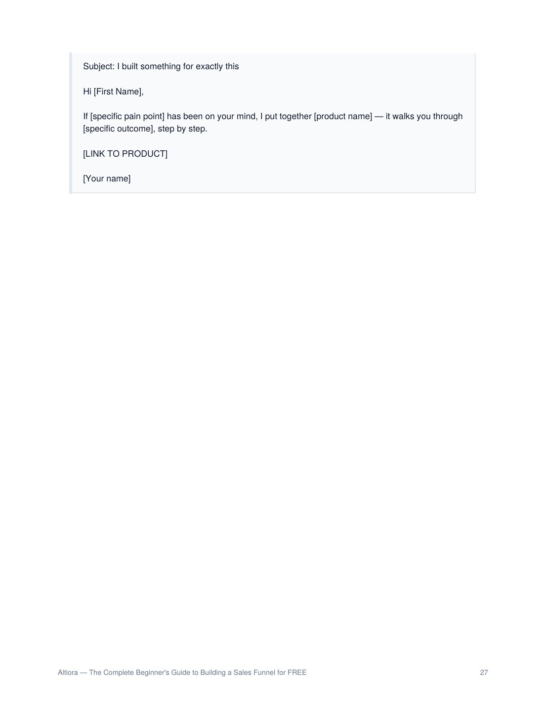 Preview page from The Complete Beginner's Guide to Building a Sales Funnel for FREE